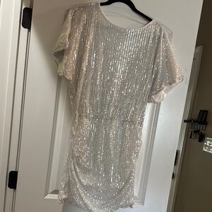 SHEIN Silver Sequin Mini Dress